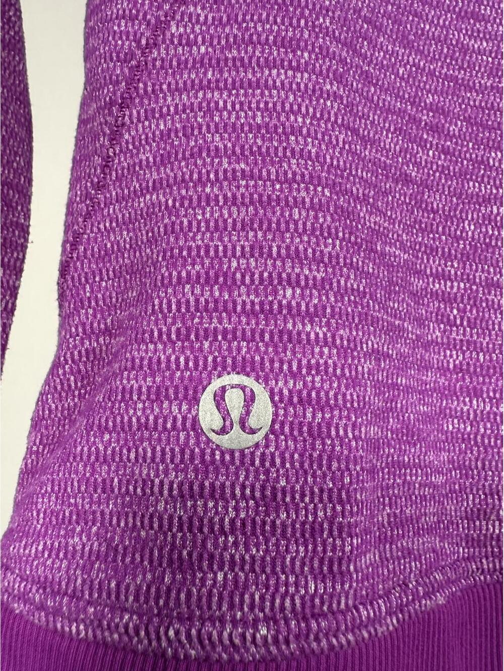 Lululemon Runderful 1/2 Zip Mini Check Pique Tender Violet Heathered Size 4 - Picture 7 of 8